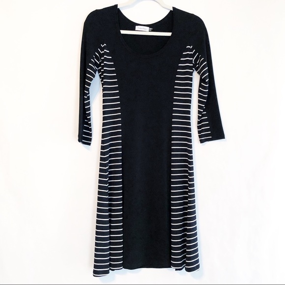 Calvin Klein Dresses & Skirts - Calvin Klein Black White Stripe Casual Dress 2